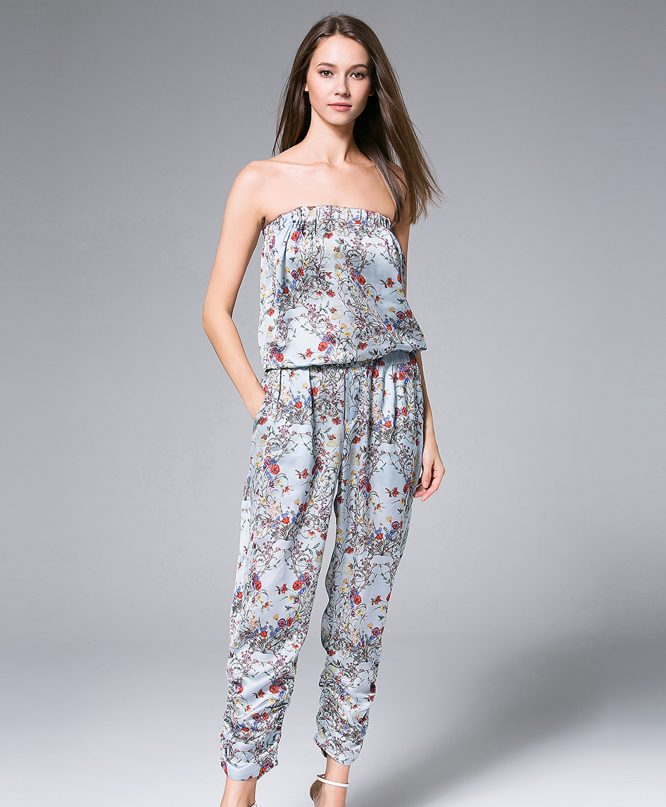 Jumpsuits - Pastel Blue Printed Jumpsuit